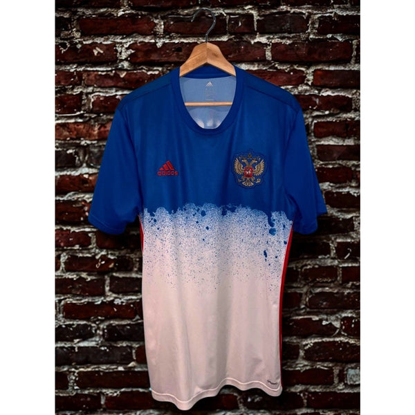 Russia Euro 2016 Away Pre-Match Training Jersey Adidas Climacool Blue White XL