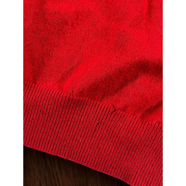 Black Brown 1826 Men’s Red 100% 2-Ply Cashmere V-Neck Sweater Size M Luxury