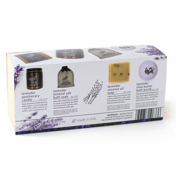 Hemlock Park Lavender Spa Gift Set Candle Soap Bath Bomb Salt Relax Kit