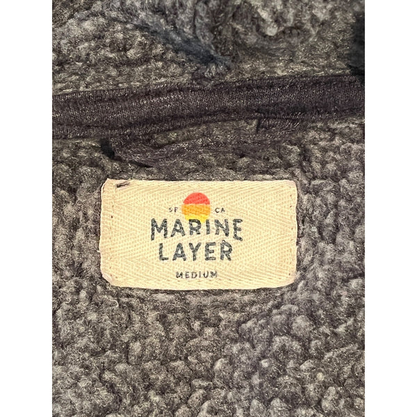 Marine Layer Banks Varsity Hoodie Men's Medium Navy Tri-Blend Pullover NWOT