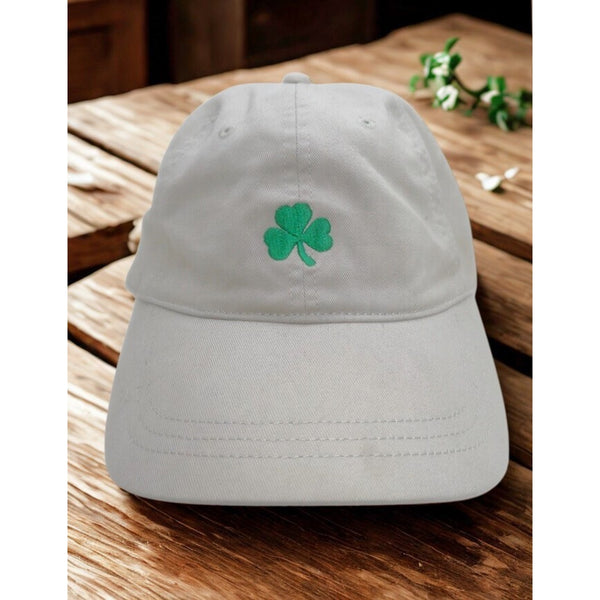 J.Crew Washed Critter Lucky 3 Leaf Clover Hat Khaki Strapback Cotton