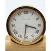 Tiffany & Co Swiss Quartz Brass Desk Clock Roman Numerals Gold Tone Switzerland