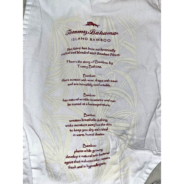 Tommy Bahama Island Bamboo Silk Shorts Mens 40 Cream Relaxed Fit Beach