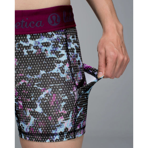Lululemon What The Sport Short Floral Sport Tranquil Blue Multi Size 8