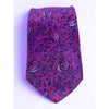 Yves Saint Laurent Vintage 80s Silk Tie Purple Geometric Handmade Italy Luxury