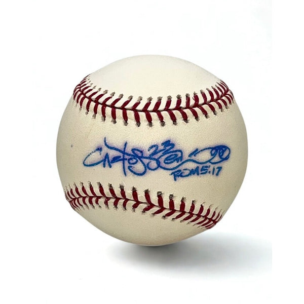 Carlos Peña Signed OML Baseball Tampa Bay Rays All-Star 1B Auto Romans 5:17
