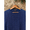 Brooks Brothers Scottish Lambswool Cable Knit Sweater Mens M Navy (Hole Sleeve)