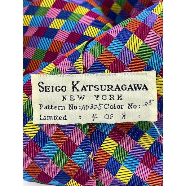 Seigo Katsuragawa Silk Tie Limited 4 of 8 Handmade Japan Multicolor Geometric