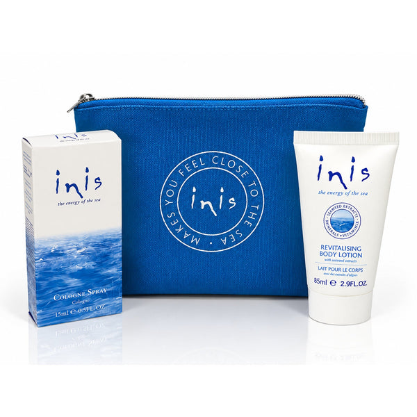 Inis Energy of the Sea Cologne 15ml Body Lotion 85ml Travel Gift Set w/ Pouch