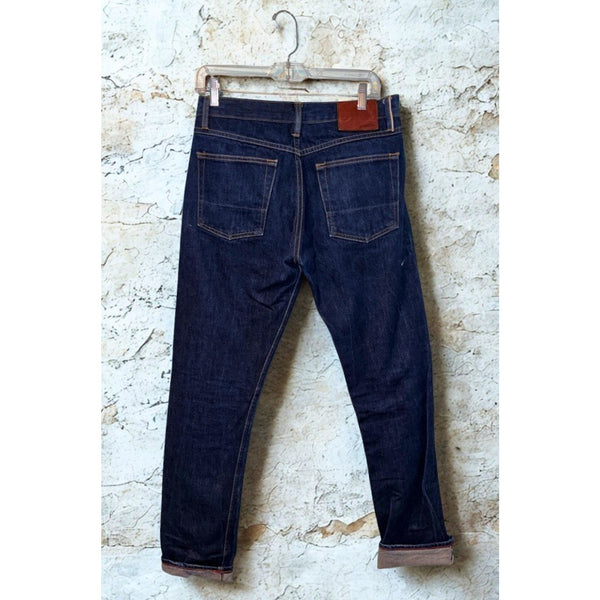Gustin California Slim Raw Selvedge Denim Jeans Button Fly 32x28 Blue EUC