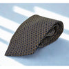 Fendi Cravatte Vintage Silk Tie Navy Gold All Over FF Logo Made in Italy EUC