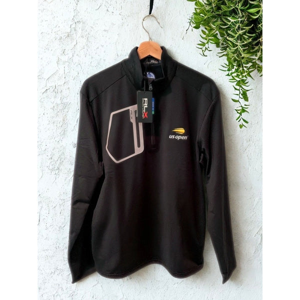 RLX Ralph Lauren US Open Tennis Quarter Zip Pullover Sz. M Black Performance NWT