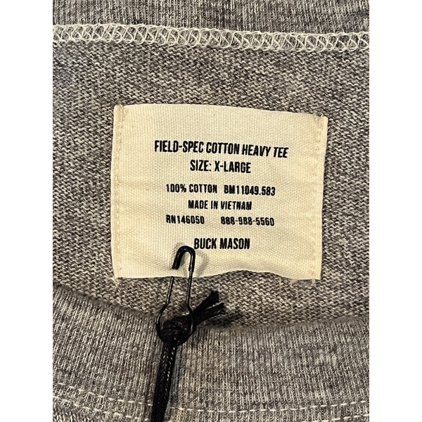 Buck Mason Field-Spec Cotton Heavy Tee Speckle Grey XL NWT Heavyweight $62
