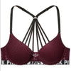 Victoria’s Secret PINK Push-up Front Closure Maroon Leopard Print Bra 36D Women