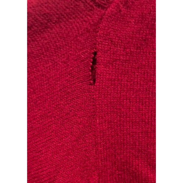 100% Cashmere 2-Ply Knit Pullover Sweater Red Size L Classic (Damage) Vintage