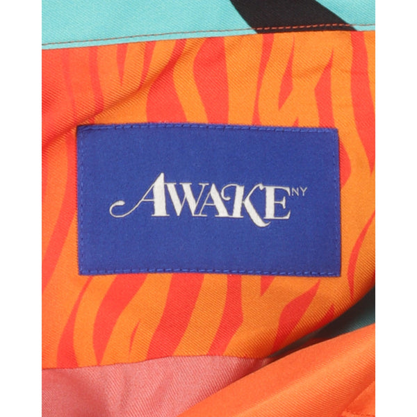 Awake NY x Sam Friedman Silk Shirt Orange Abstract Print Sz L NWOT RARE
