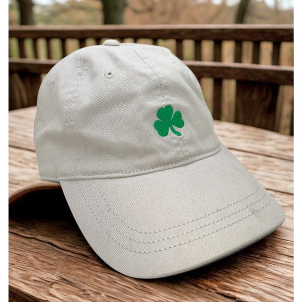 J.Crew Washed Critter Lucky 3 Leaf Clover Hat Khaki Strapback Cotton