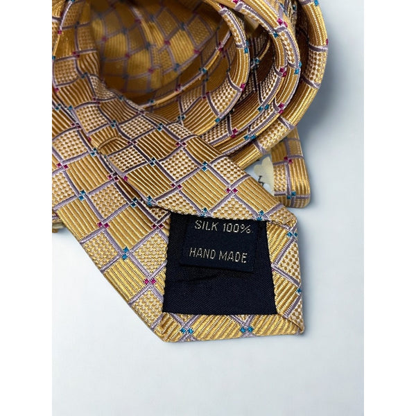 Seigo Katsuragawa Limited 3 of 8 Silk Tie Handmade Japan Gold Geometric Rare