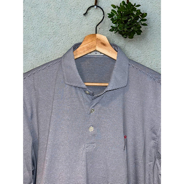 Holderness & Bourne Long Sleeve Polo Men’s M Gray Stripe Watchung Valley Golf
