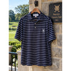 Peter Millar Summer Comfort Montclair Country Club Polo Men's M Navy Stripe NWOT