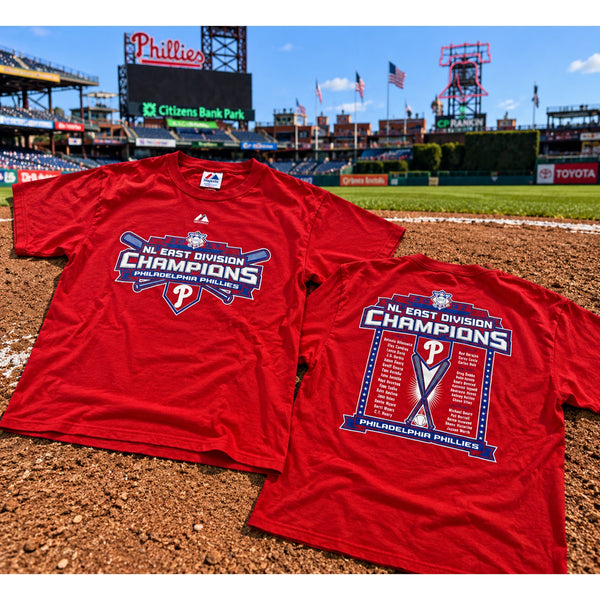 Philadelphia Phillies MLB 2007 NL East Champions Majestic T-Shirt Sz. XL Red