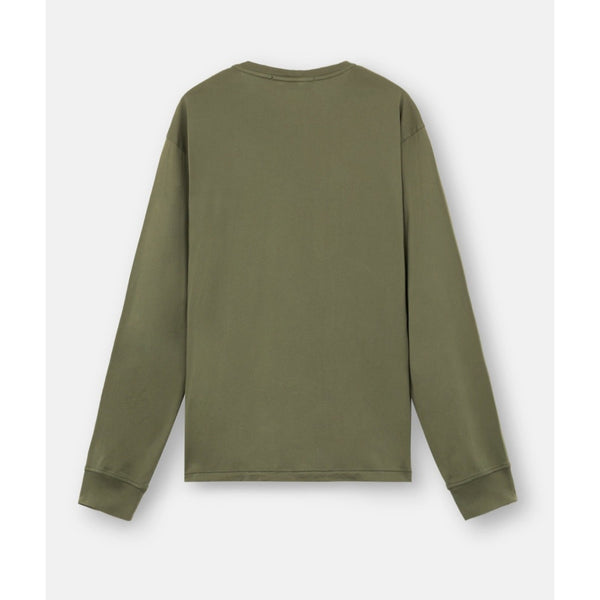 Stone Island Compass Logo Patch Olive Green Long Sleeve T-Shirt Mens L Authentic