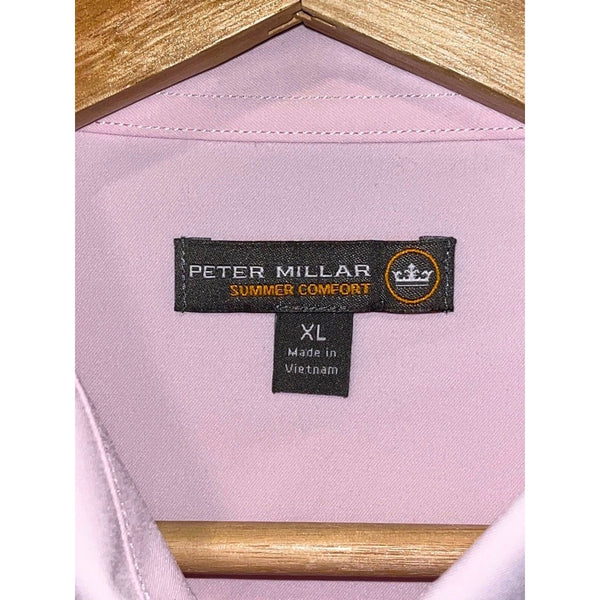 Peter Millar Summer Comfort Bernie Shirt XL Pink Stretch Button Down Performance