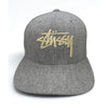 Stussy Wool Snapback Hat Cap Gray Purple Undervisor Big Logo Rare Streetwear