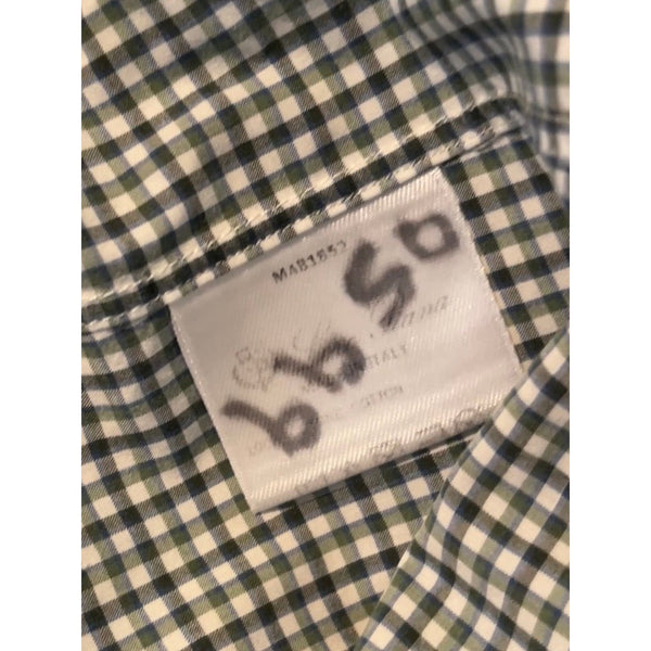 Loro Piana Italy Cotton Flannel Gingham Button Down Shirt Men's 3XL MAB1852
