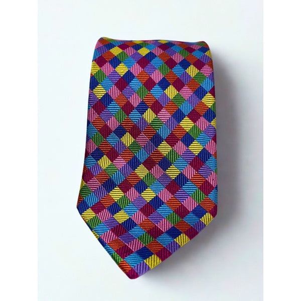 Seigo Katsuragawa Silk Tie Limited 4 of 8 Handmade Japan Multicolor Geometric