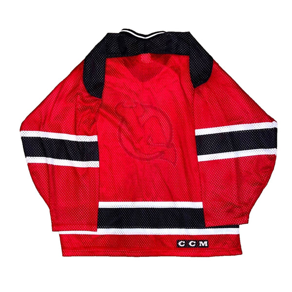 New Jersey Devils CCM NHL Away Jersey Blank Red Mesh L Sports Hockey Vintage