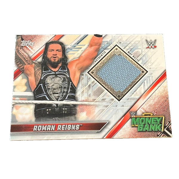 Roman Reigns 2018 WWE Money In The Bank Event-Used Ring Mat Relic Card Topps