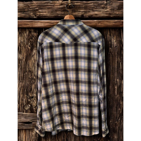 Polo Denim & Supply Ralph Lauren Western Pearl Snap Plaid Shirt Men’s XL EUC