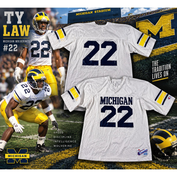 Michigan Wolverines Ty Law #22 Champion Jersey Men's XL USA Vintage 90s