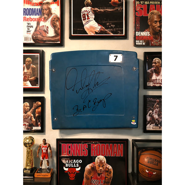 Dennis Rodman Signed Pontiac Silverdome Seat Back Bad Boys PSA Schwartz Pistons