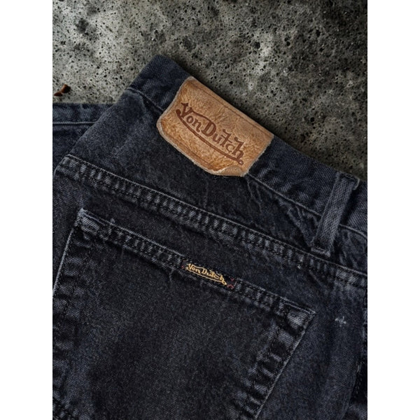 Von Dutch Black Jeans Men’s 34x27 Vintage Denim No Tags Small Crotch Hole Y2K