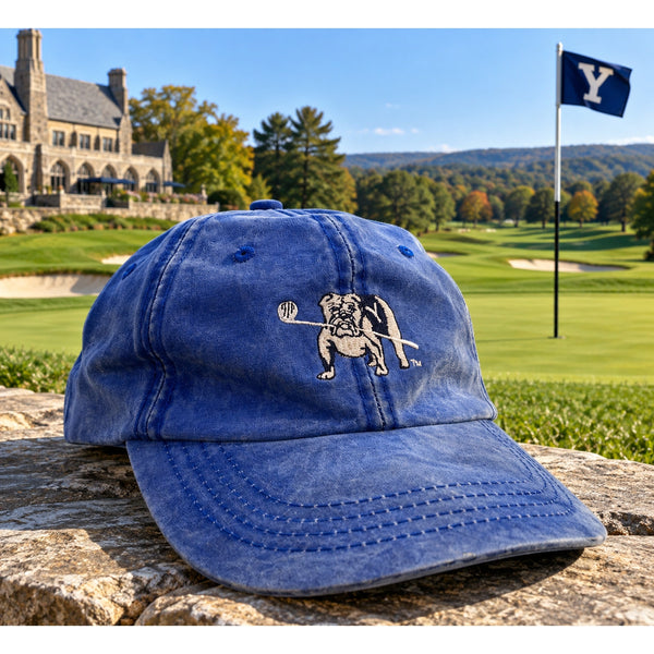 Yale Bulldogs Golf Hat Cap Blue Strapback Sun Faded Town Talk Dad Hat One Size