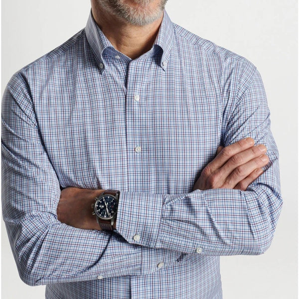 Peter Millar Crown Crafted Fitch Poplin Shirt L Performance Plaid NWOT $200