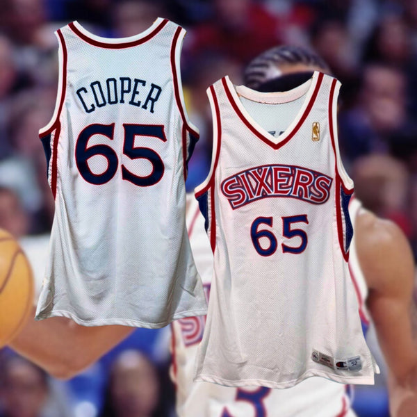 Philadelphia 76ers Team Issued Champion Jersey 52 +4 Cooper 65 Iverson Rookie Yr