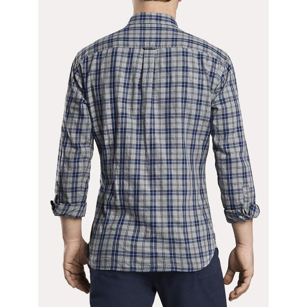 Peter Millar Gray Plaid Button Down Shirt XL Mountainside Beach Check Cotton