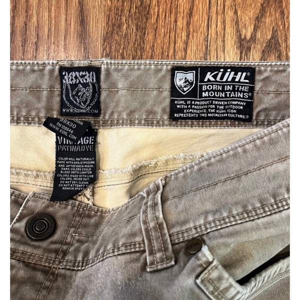 Kuhl Rydr Pants Mens 38x30 Sunfaded Patina Dye Canvas Gorpcore Outdoor Work
