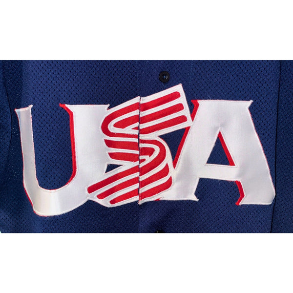 Team USA Baseball Jersey Russell Athletic Navy 2000 Olympics Sz 44 (L) Vintage
