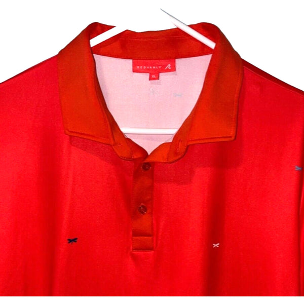 Redvanly Polo Shirt Men’s XL Red Performance Stretch Golf Activewear Casual