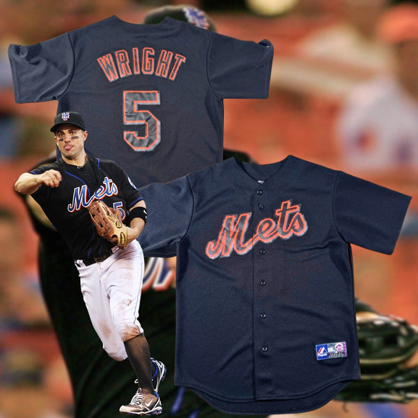 New York Mets David Wright #5 Majestic Black Alt Jersey USA Made Sz. M Rare