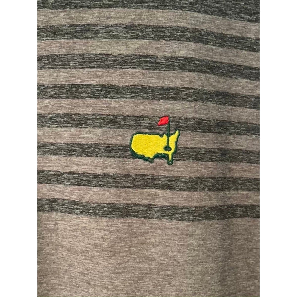 Masters Tech Augusta National Golf Polo Gray Striped Performance Shirt Sz S NWOT