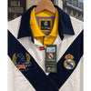 Real Madrid Vintage Official Club Rugby Polo Shirt Sz L #72 NWT Spain Rare