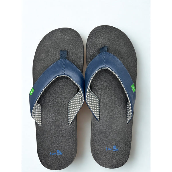 Sanuk Yoga Mat Flip Flop Sandal SWS2908 Navy 100% Authentic Sz. 10 NWOB