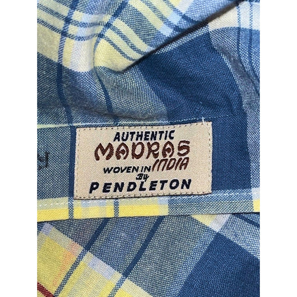 Pendleton Oceanside Shirt Mens Large Authentic Indian Madras Plaid Button Up L/S