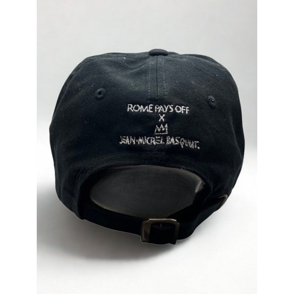 Jean-Michel Basquiat Crown Rome Pays Off Hat Guggenheim Black Dad Cap Rare USA