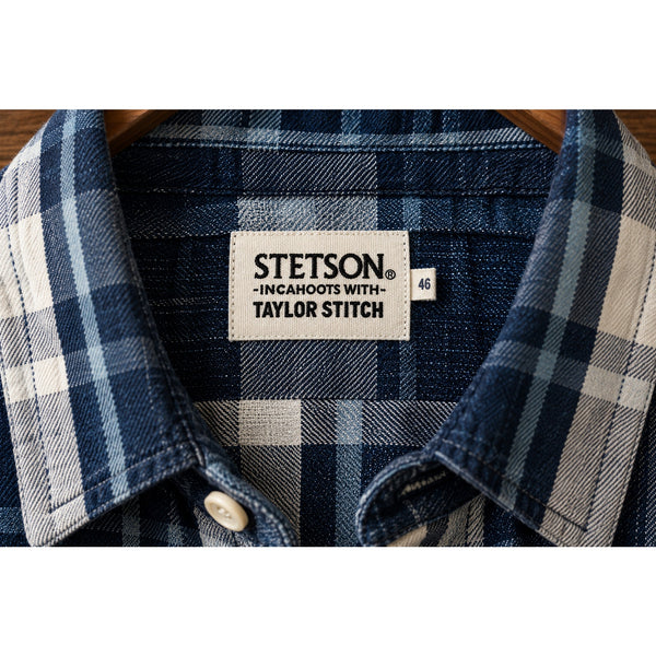 Taylor Stitch x Stetson California Shirt Sz. 2XL 46 Indigo Plaid Organic Cotton